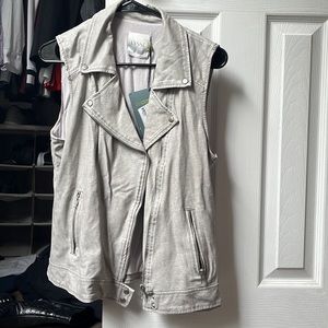 LYSSE Gray neutral snake print Vest Vegan Leather